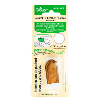 Clover Natural Fit Leather Thimble - Medium
