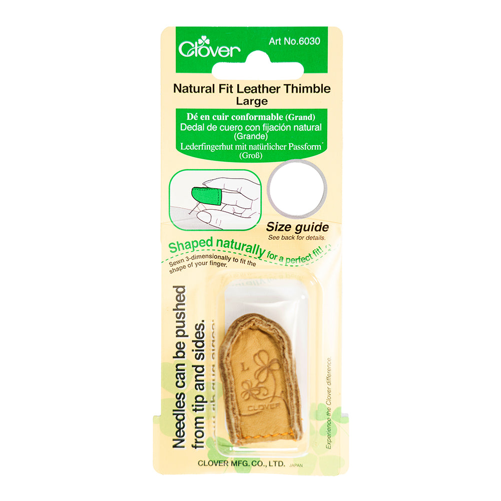 Clover Natural Fit Leather Thimble - Large