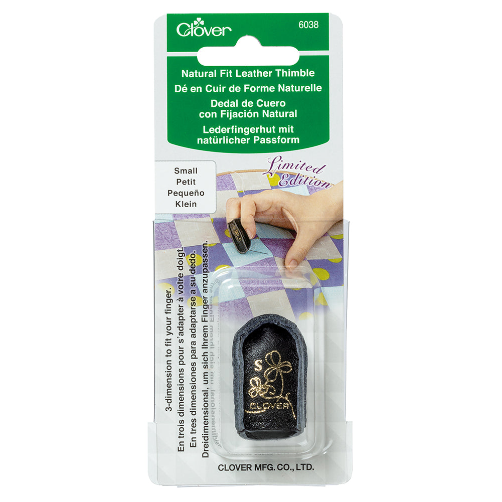Natural Fit Leather Thimble - Limited Edition Black and Gold - Small - Folded