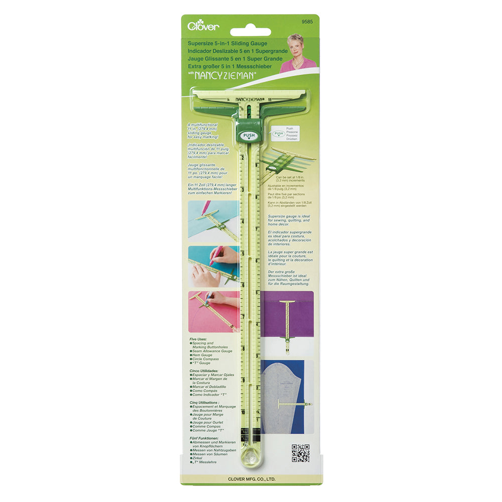 Clover Supersize 5-in-1 Sliding Gauge with Nancy Zieman - 11" Folded