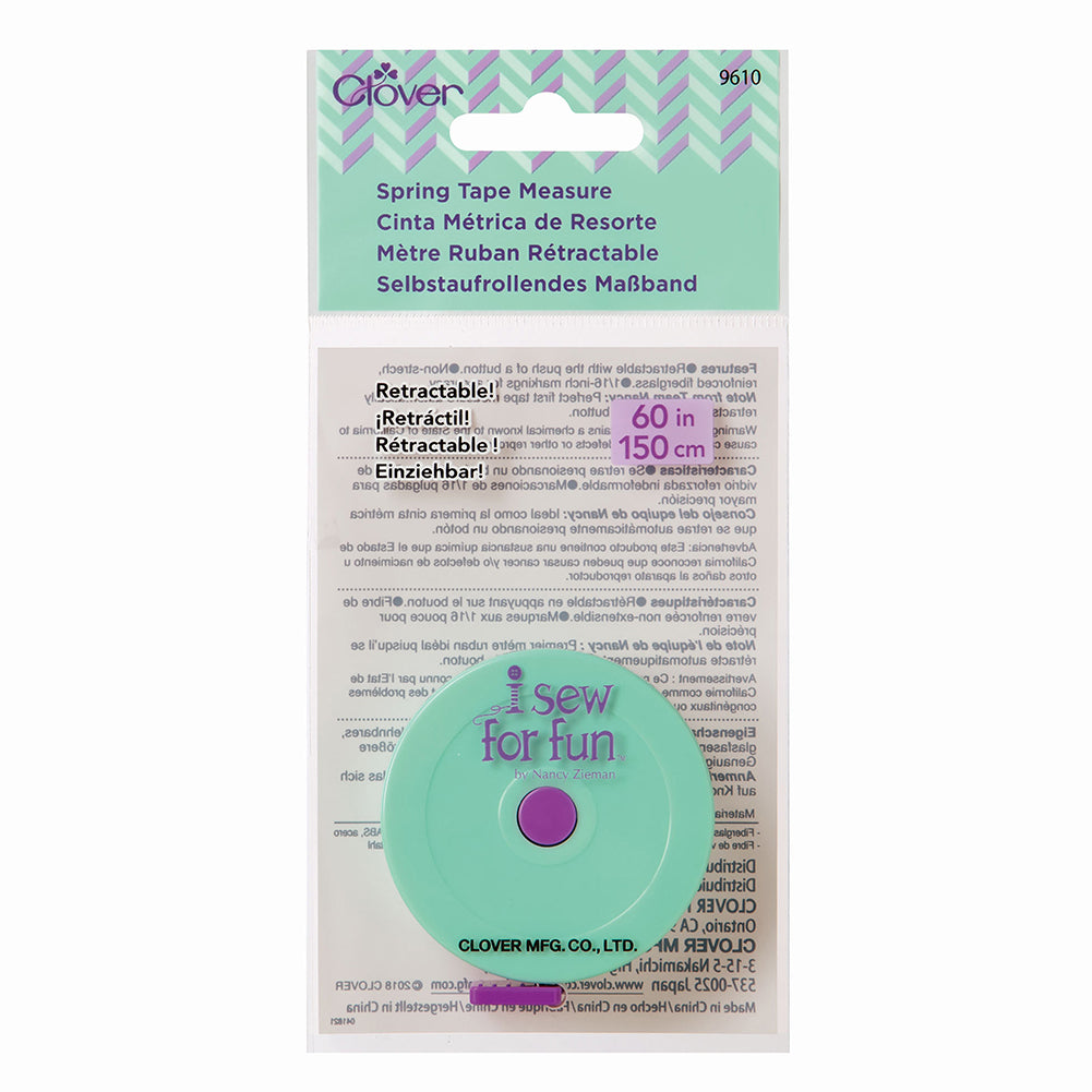 Clover I Sew for Fun Spring Tape Measure - Retractable 60" - Folded