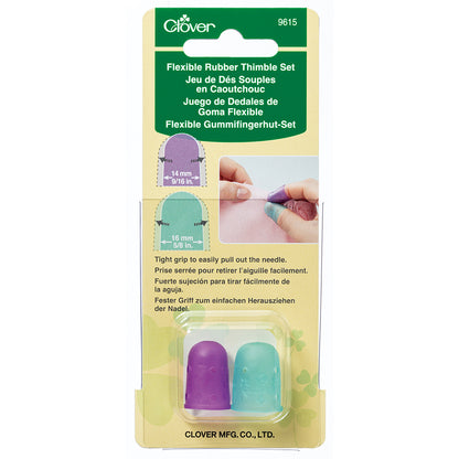 Clover I Sew for Fun Flexible Rubber Thimble Set