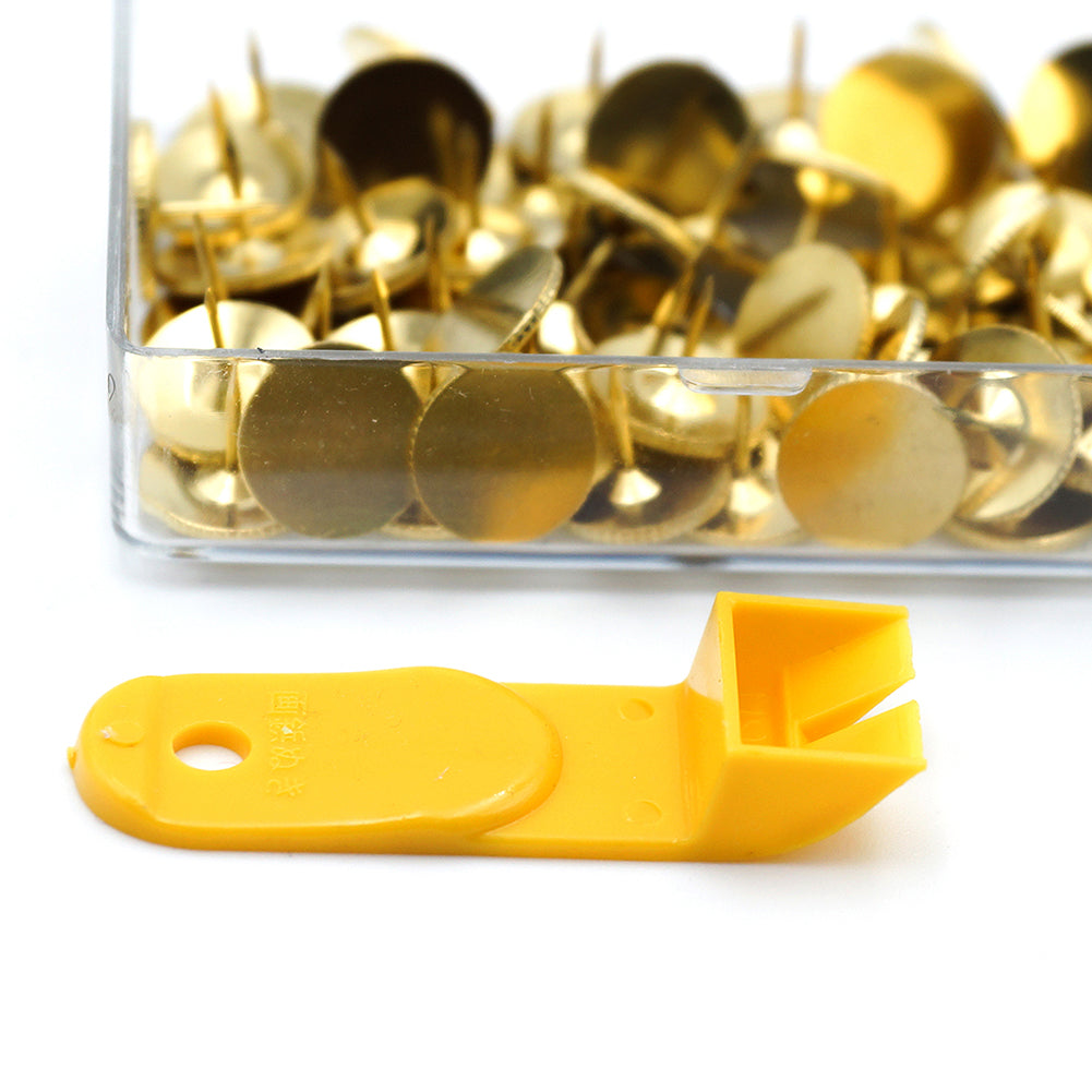 Clover Needlecraft Thumb Tacks with Remover - Brass - 60 pc Full
