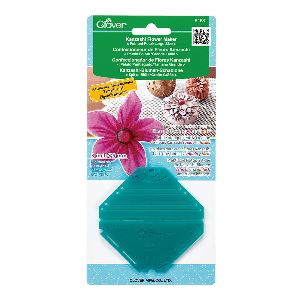 Clover Kanzashi Flower Maker - Pointed Petal - Large 3"/75mm - Drape