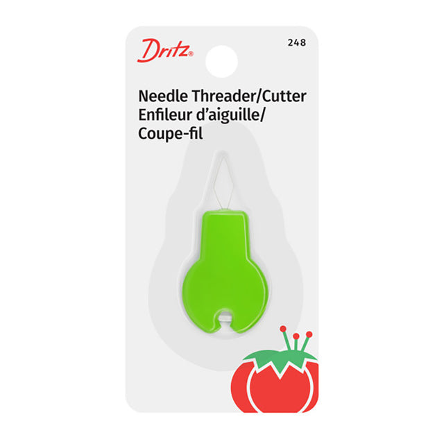 Dritz Needle Threader with Cutter - Green