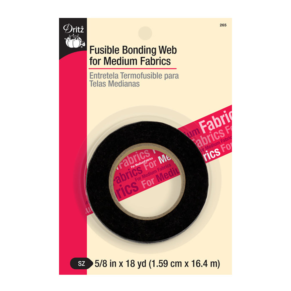 Dritz Fusible Bonding Web for Medium Fabrics - Black - 0.625" x 18 YD