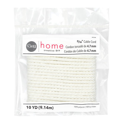 Dritz Home Cable Cord - White - 3/16" x 10yds