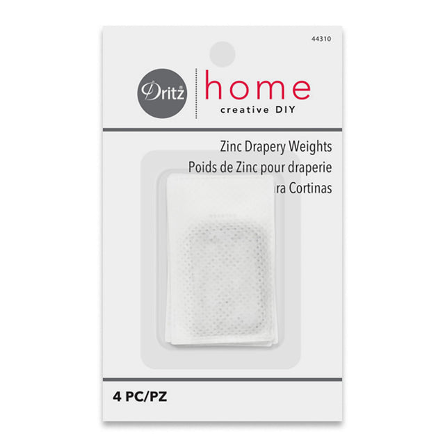 Dritz Home Zinc Drapery Weights - White - 4 pc