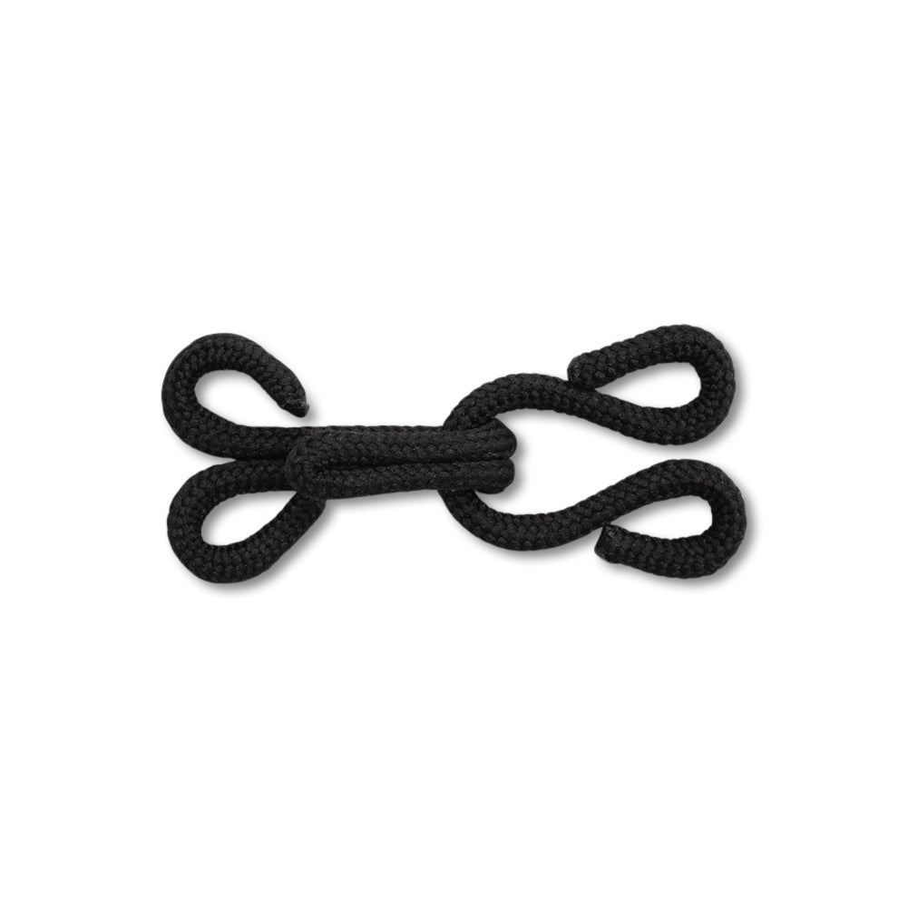 Prym Fur Hooks & Eyes - Black Fabric Covered - 3 Sets