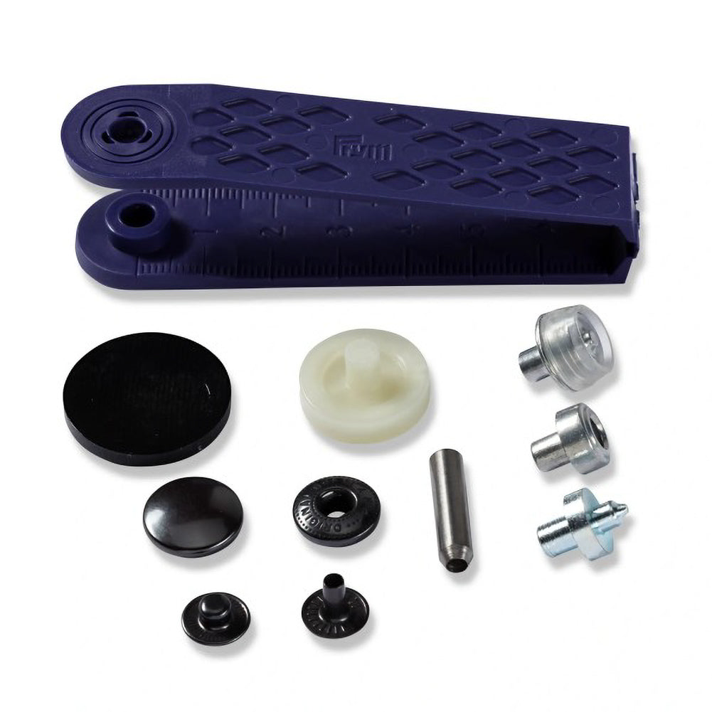 Prym Anorak Press Fasteners with Tools - Oxidized Black 15mm - 10pc Detail
