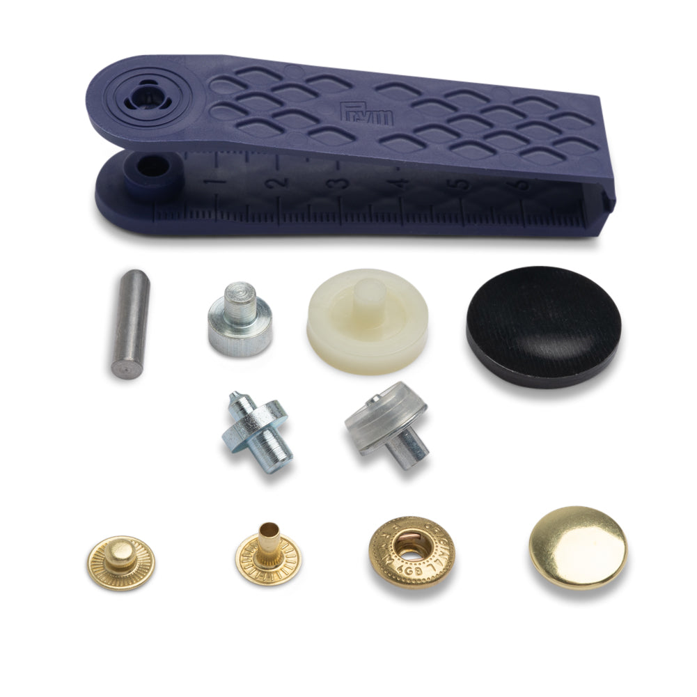 Prym Anorak Press Fasteners with Tools - Gold 15mm - 10pc Detail