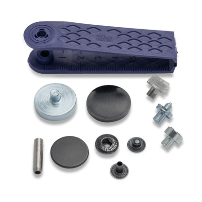 Prym Anorak Press Fasteners with Tools - Matte Oxidized Black 20mm - 6pc Detail