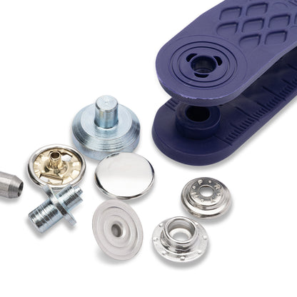 Prym Sport Mini Press Fasteners with Tools - Oxidized Black 13mm - 10pc Folded