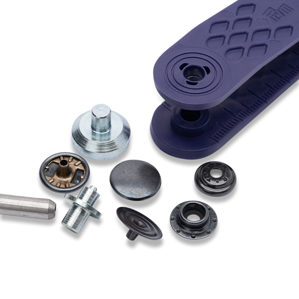 Prym Sport Mini Press Fasteners with Tools - Silver 13mm - 10pc Folded