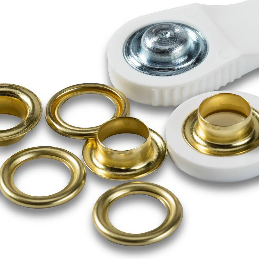 Prym Eyelets with Washers with Tools - Gold 11mm - 15pc Folded