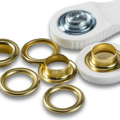 Prym Eyelets with Washers with Tools - Gold 11mm - 15pc Folded