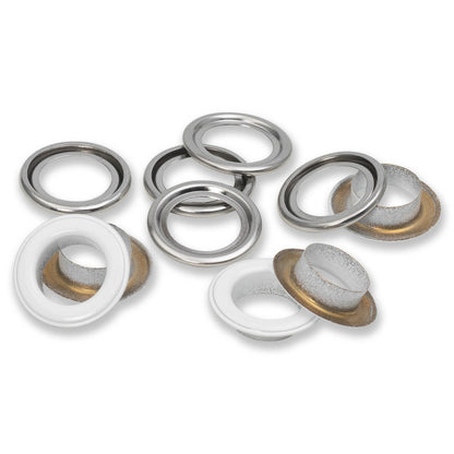 Prym Eyelets with Washers - White 14mm - 15pc