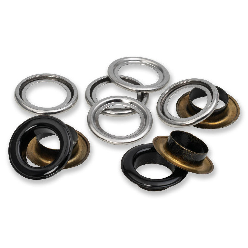 Prym Eyelets with Washers - Black 14mm - 15pc