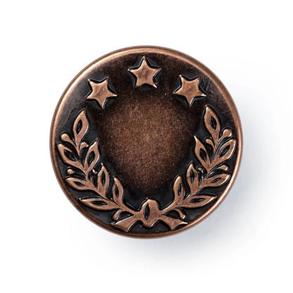 Prym Jeans Buttons - Antique Copper Laurel Wreath 17mm - 8pc Detail