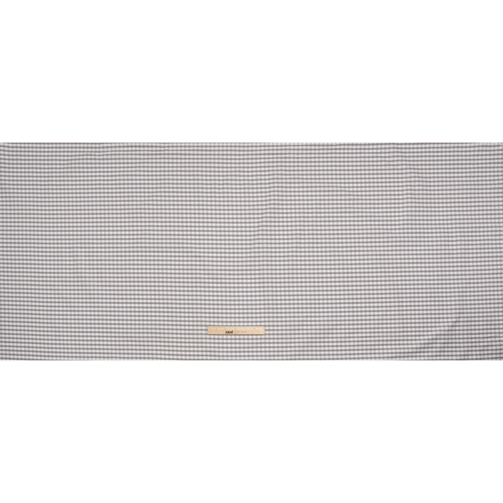 Cotton Oxford Shirting - Gray and White Checks - Deadstock