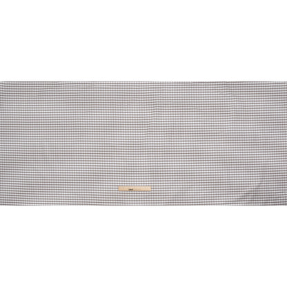 Cotton Oxford Shirting - Gray and White Checks - Deadstock