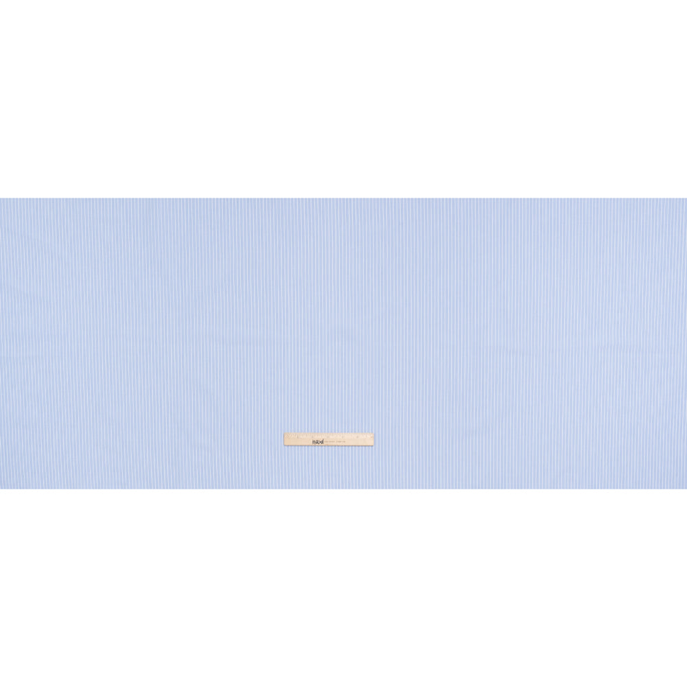 Cotton Shirting - Blue Bell and White Chambray Stripes - Deadstock