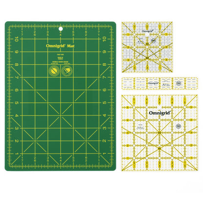 Omnigrid Quilting Travel Set with Rulers and Cutting Mat - 4pc