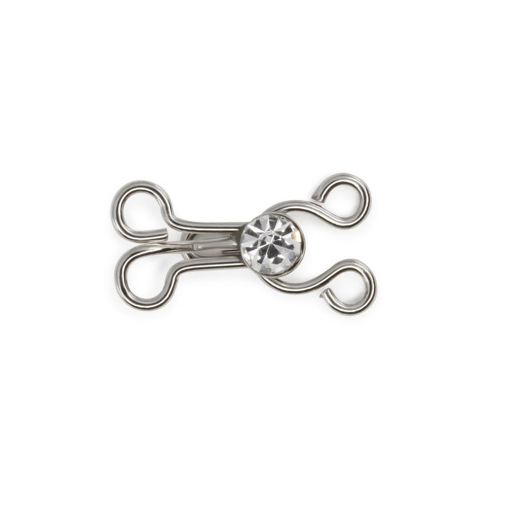 Dritz Decorative Hooks & Eyes with Rhinestones - Nickel - 3 Sets