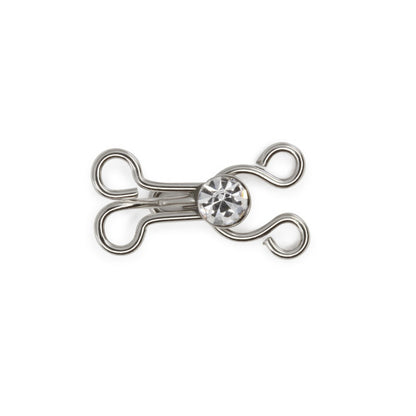 Dritz Decorative Hooks & Eyes with Rhinestones - Nickel - 3 Sets