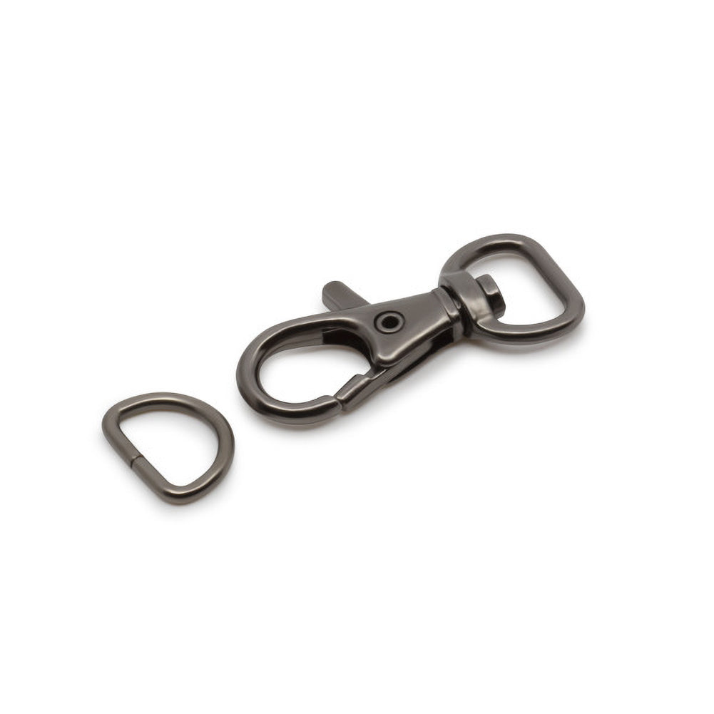 Dritz Small Swivel Hook & D-Ring - 1/2" Gunmetal - 1 set
