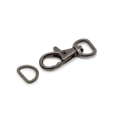 Dritz Small Swivel Hook & D-Ring - 1/2" Gunmetal - 1 set