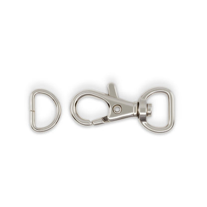Dritz Small Swivel Hook & D-Ring - 1/2" Nickel - 1 set