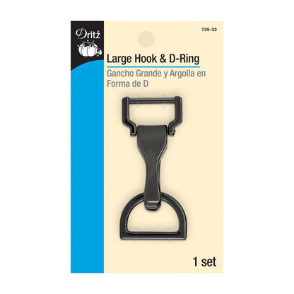 Dritz Large Hook & D-Ring - Gunmetal - 1 Set