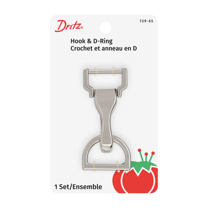 Dritz Large Hook & D-Ring - Nickel - 1 Set