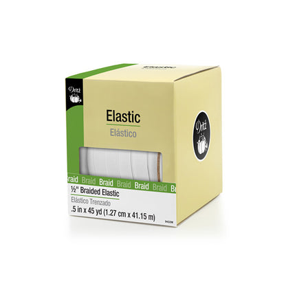 Dritz Braided Elastic - White - 0.5" x 45yds