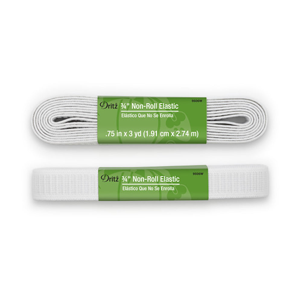 Dritz Non-Roll Elastic - White - 0.75" x 3yds