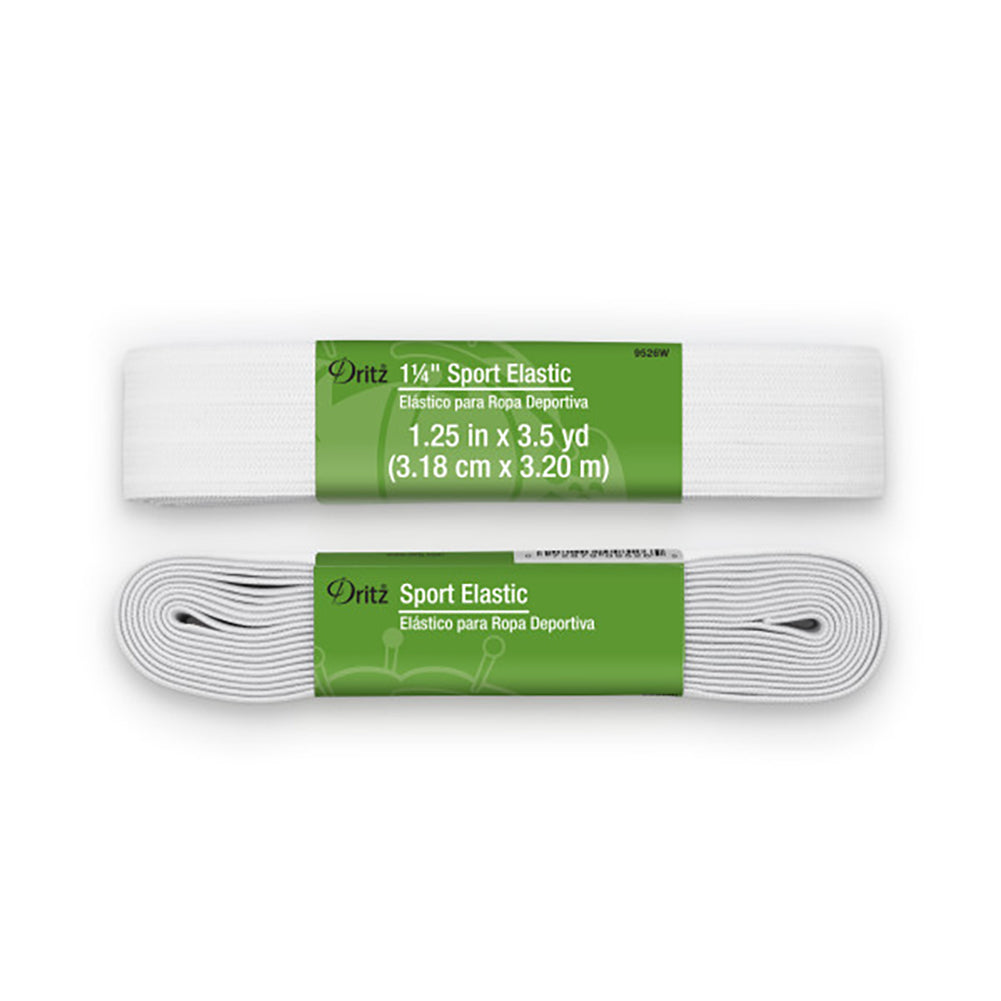 Dritz Sport Elastic - White - 1.25" x 3.5yds Folded