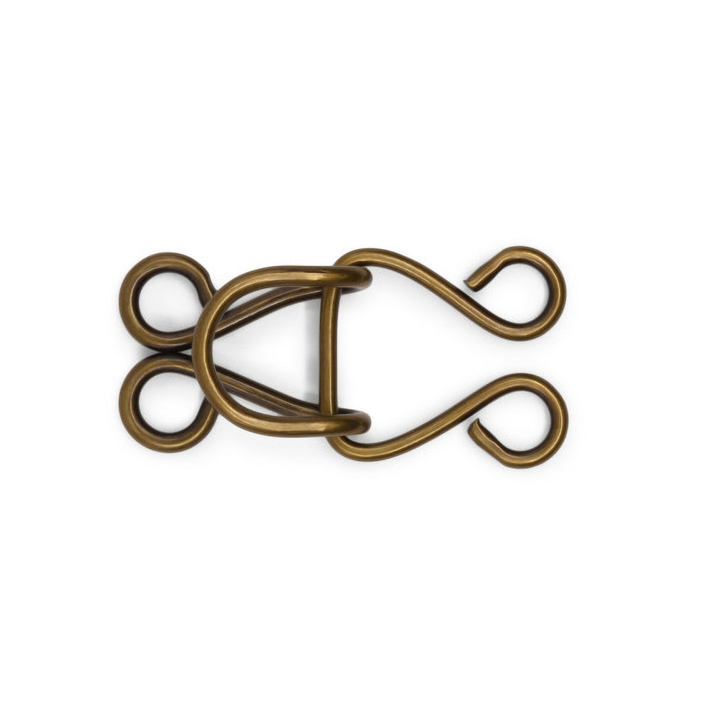 Dritz Extra-Large Hooks & Eyes - Antique Brass - 3 Sets
