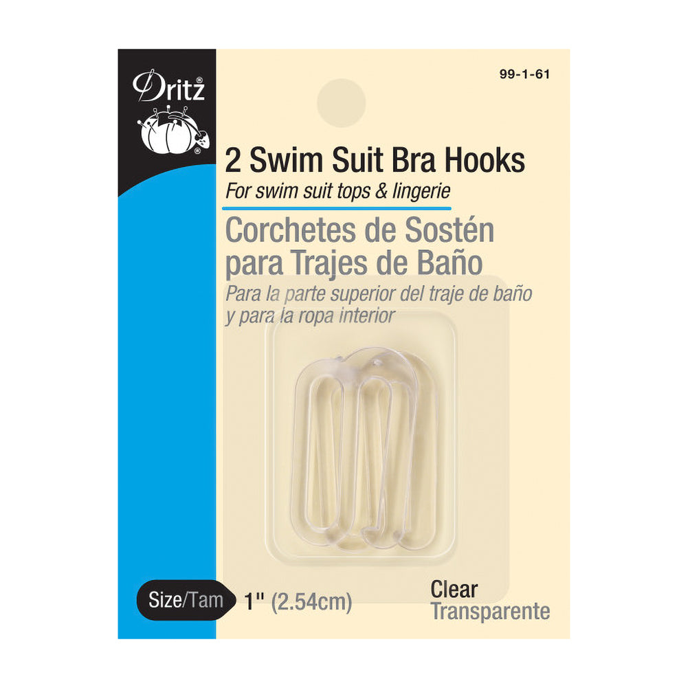 Dritz Swim Suit Bra G-Hooks - 1" Clear - 2pc