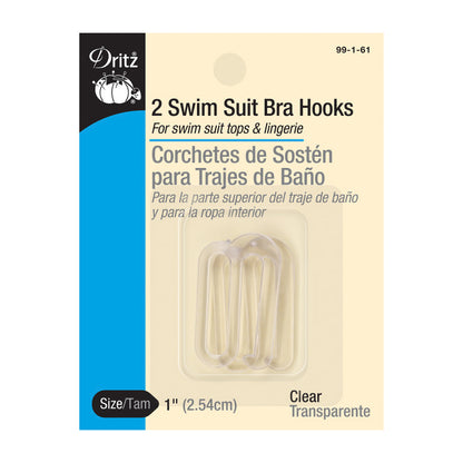 Dritz Swim Suit Bra G-Hooks - 1" Clear - 2pc