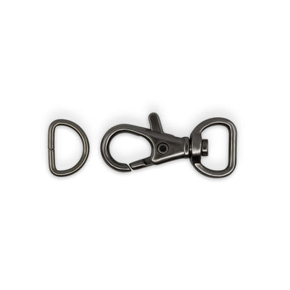 Dritz Swivel Hooks & D-Rings - 0.5" Gunmetal - 12 Sets