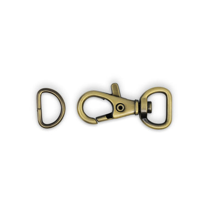 Dritz Swivel Hooks & D-Rings - 0.5" Antique Brass - 12 Sets