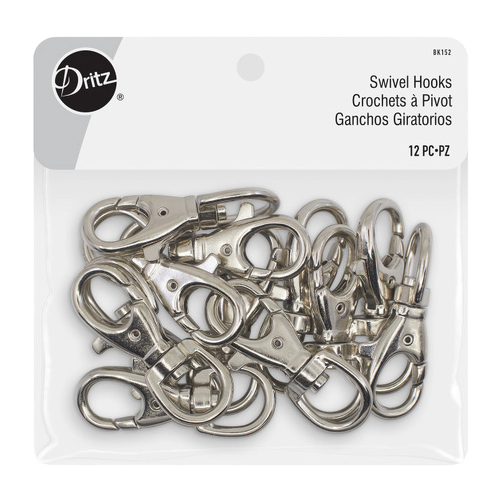 Dritz Swivel Hooks - Nickel - 12pc