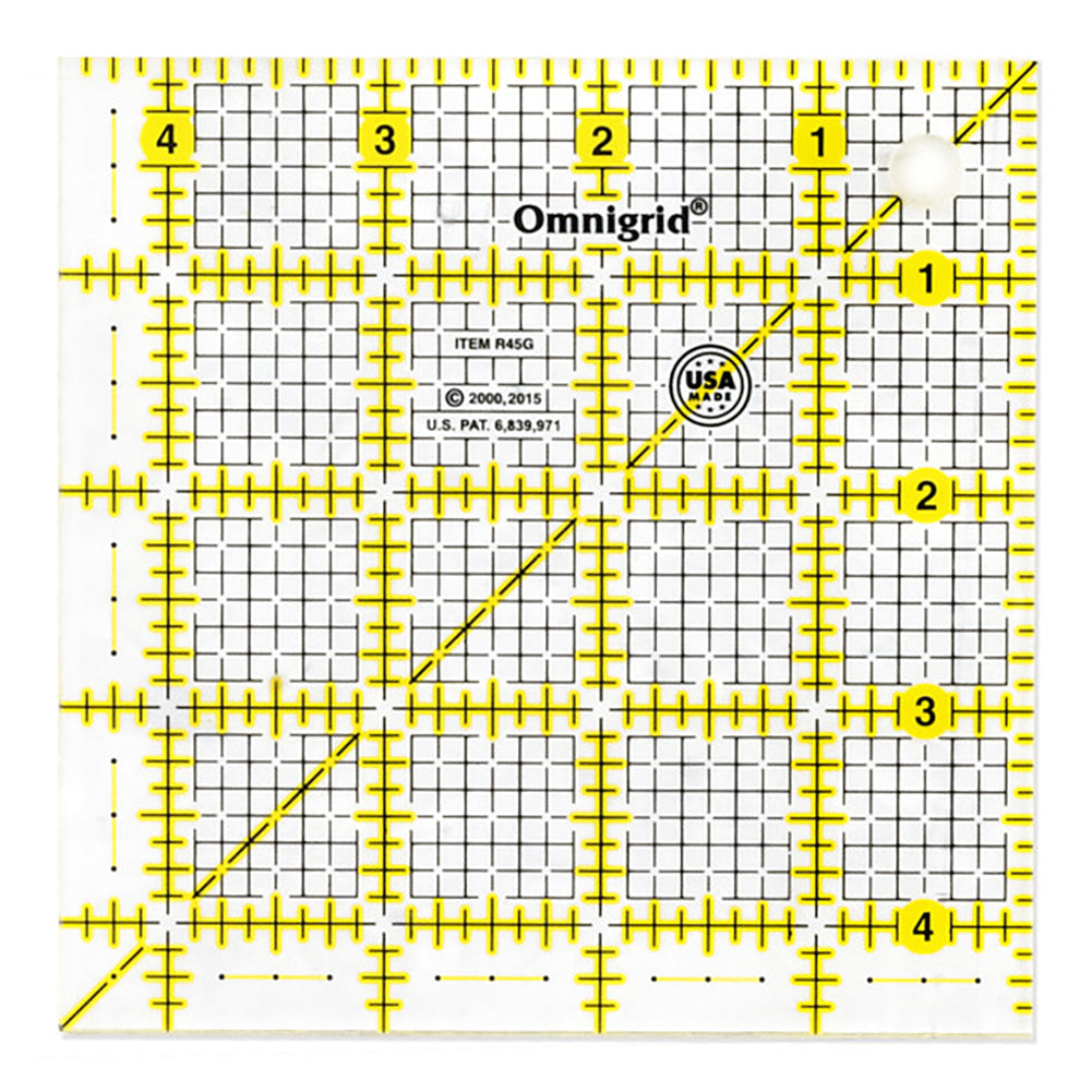 Omnigrid Square Ruler Template - 4.5" x 4.5"