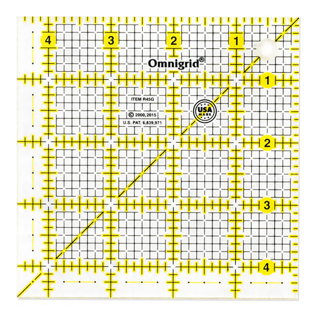 Omnigrid Square Ruler Template - 4.5" x 4.5"