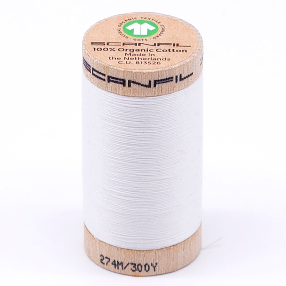 SCANFIL® 30wt Organic Pima Cotton Thread 300 yds - 4800 Bright White