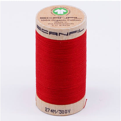 SCANFIL® 30wt Organic Pima Cotton Thread 300 yds - 4805 High Risk Red