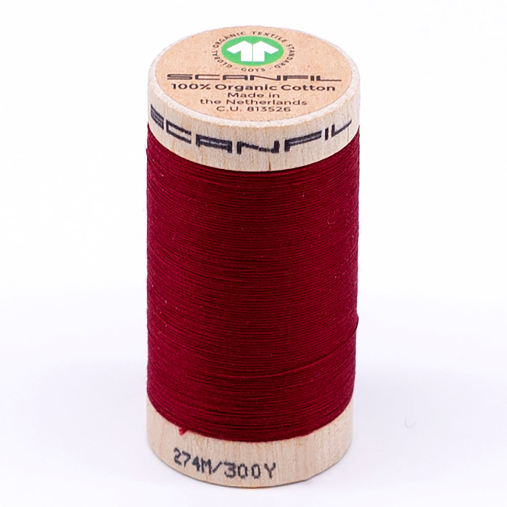 SCANFIL® 30wt Organic Pima Cotton Thread 300 yds - 4806 Crimson