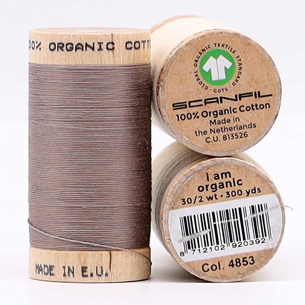 SCANFIL® 30wt Organic Pima Cotton Thread Trio Set - 3ct 300yd Spools - Tan Shades - Full