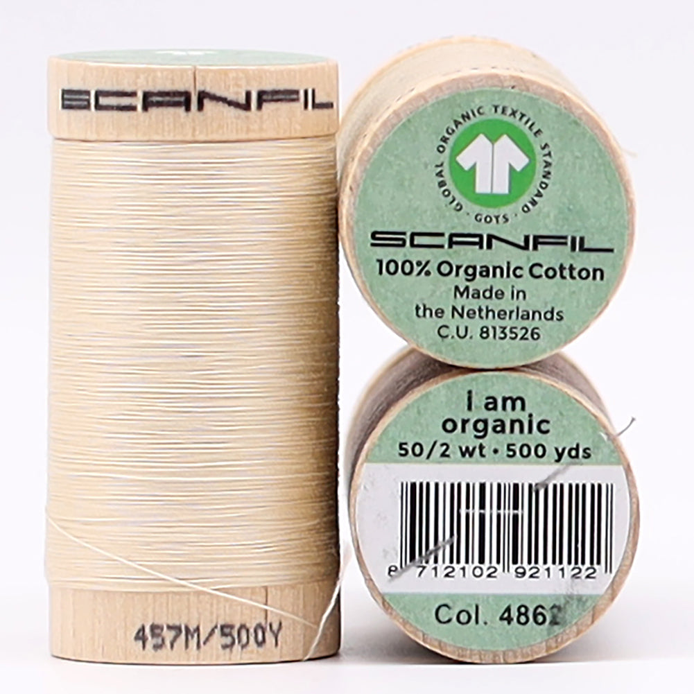 SCANFIL® 50wt Organic Pima Cotton Thread Trio Set - 3ct 500yd Spools - Tan Shades Full